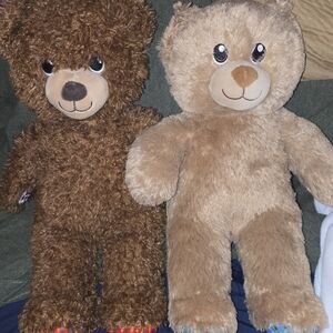 2 Build-A-Bear Duo Happy Birthday Plush Bears in Dark Brown and Light Brown